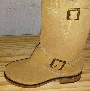 American Eagle Women’s Size 5 Brown Suede Leather Boots Slouch Biker Style
